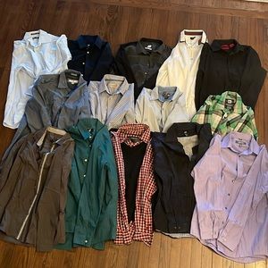 14 medium button-up dress shirts